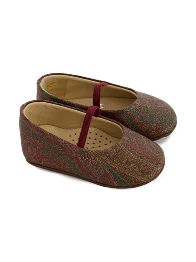 Etro Paisley-print Ballet Flats In Brown
