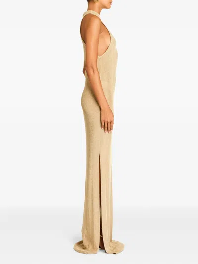 Ser.o.ya Metallic-knit Maxi Dress In Neutral