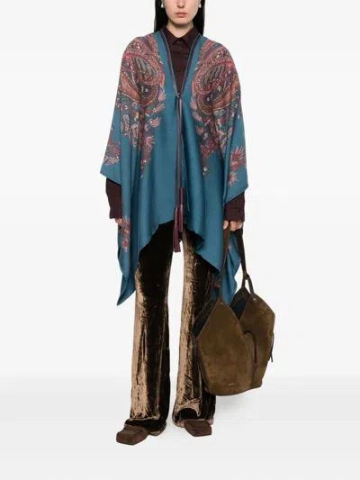 Etro Floral Paisley Wool-blend Cape