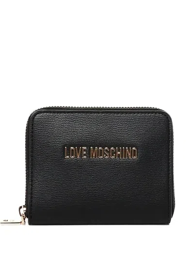 Love Moschino Zip Around Wallet Compact Dimensions In Black