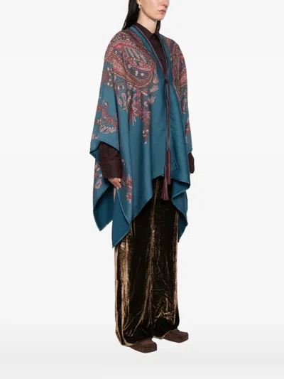 Etro Floral Paisley Wool-blend Cape
