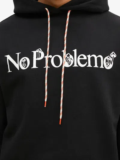 Aries No Problem Drawstring Hoodie In Black