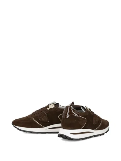 Philippe Model Paris Suede Sneakers With Lace-up Design In Brown