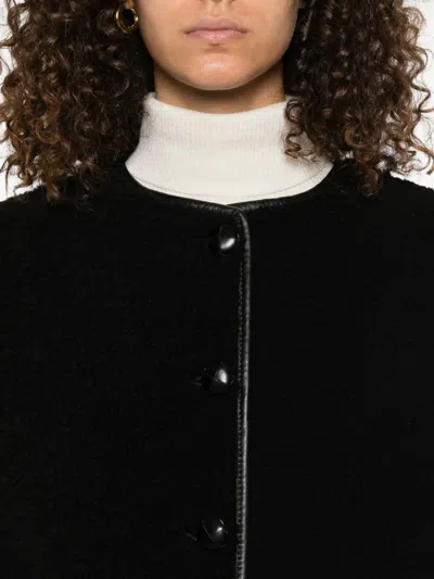 Blazé Milano Button-fastening Sheepskin Jacket In Black