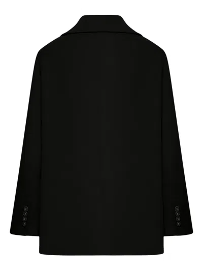 S Max Mara Double-breasted Wool Jacket In Black