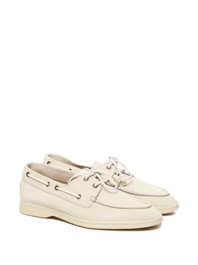 Loro Piana Leather Lace-up Boat Shoes