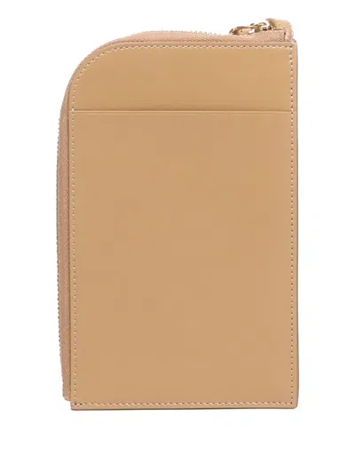Ferragamo Gancini-plaque Zip-around Wallet In Brown