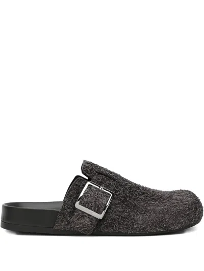 Loewe Leather Slides In Black