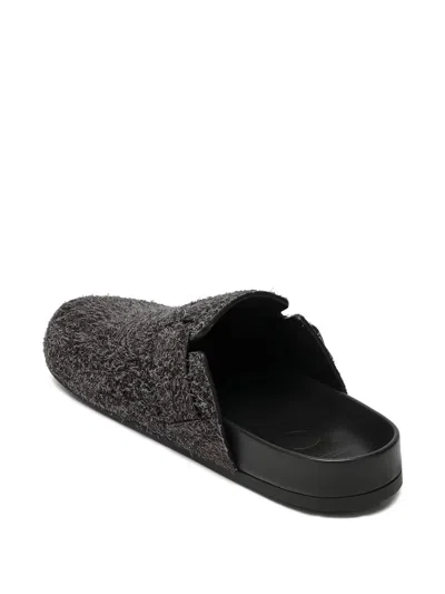 Loewe Leather Slides In Black