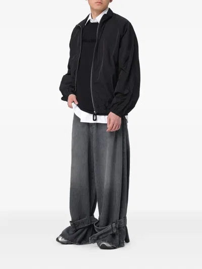 Jw Anderson Essential Zip-up Windbreaker Jacket In Black