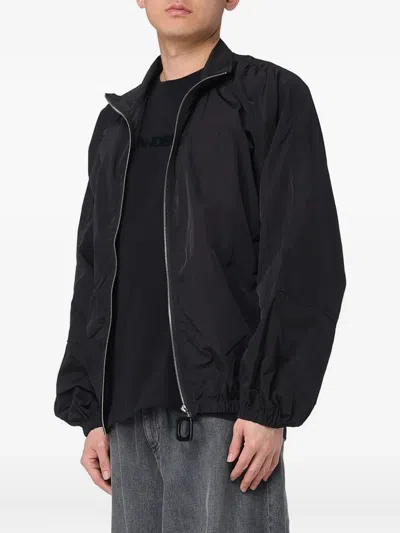 Jw Anderson Essential Zip-up Windbreaker Jacket In Black