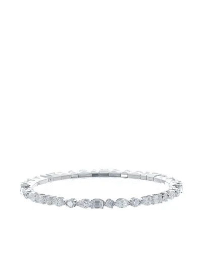 Roberto Demeglio 18k White Gold Extensible Multi Diamond Stretch Bracelet In Neutral