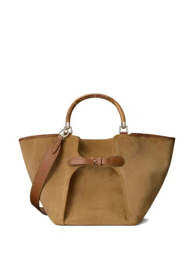 Ralph Lauren The Ralph Suede Bamboo-handle Tote Bag