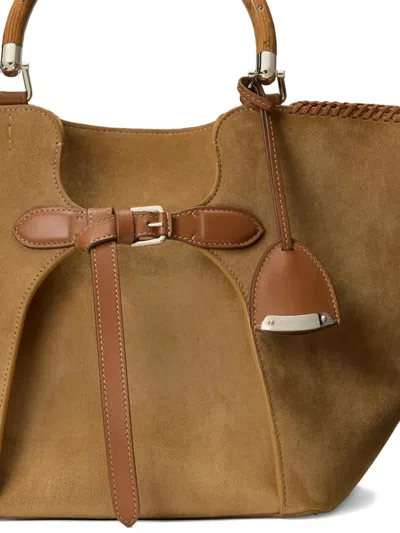 Ralph Lauren The Ralph Suede Bamboo-handle Tote Bag