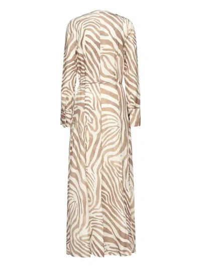 Marciano Maxi Zebra-print Button-front Dress In Multi