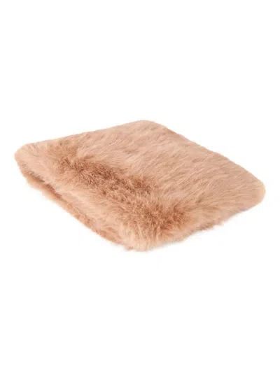 V73 Faux Fur-panelled Stole In Neutral