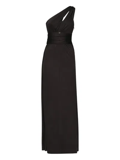 Marciano One-shoulder Draped Maxi Dress In Black