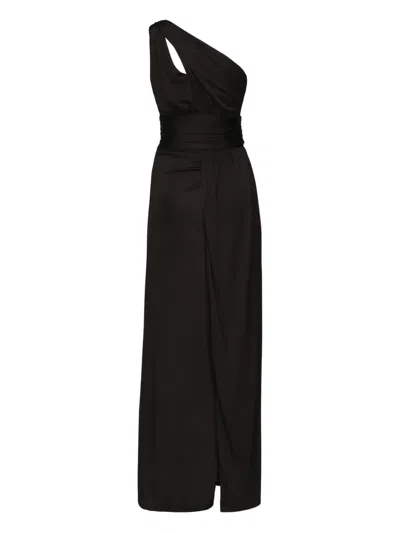 Marciano One-shoulder Draped Maxi Dress In Black