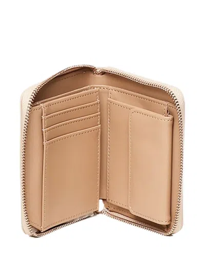Love Moschino Compact Dimensions Zip Around Wallet In Neutral