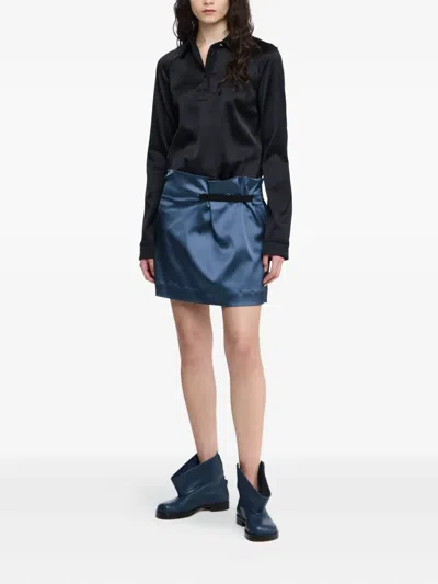 Jw Anderson Satin Mini Skirt In Blue