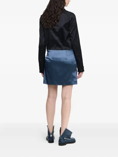 Jw Anderson Satin Mini Skirt In Blue