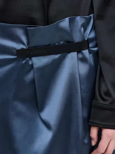 Jw Anderson Satin Mini Skirt In Blue