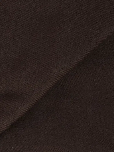 Emporio Armani Eagle-embellished Fringed Scarf In Brown
