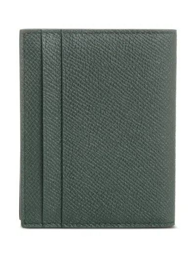 Ferragamo Micro Gancio Flap Card Holder Wallets Green In Green