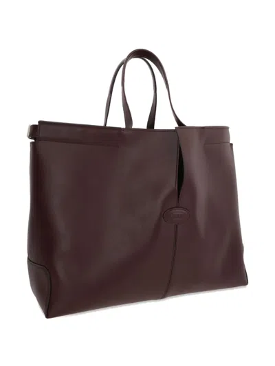 Tod's Medium Di Folio Double-handle Calfskin Tote Bag