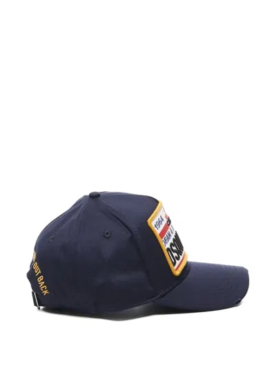Dsquared2 Logo-patch Adjustable Cap In Blue