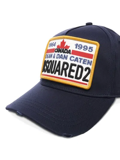 Dsquared2 Logo-patch Adjustable Cap In Blue