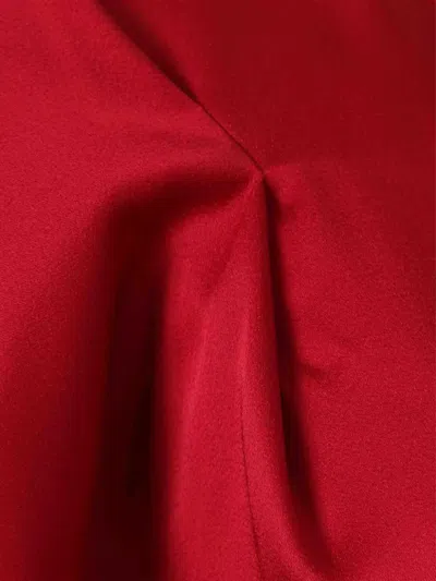 Victoria Beckham Womens Rose Draped Short-sleeves Woven Top In Red