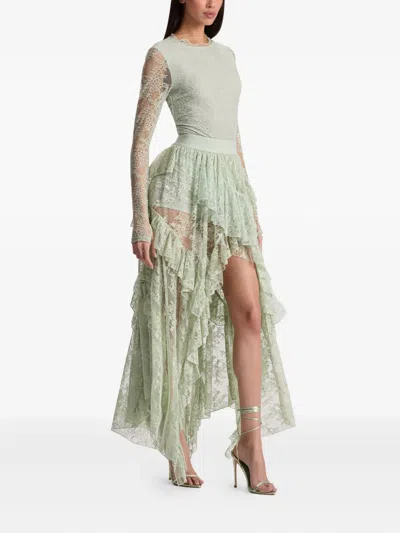 Alice And Olivia Ruffled Lace Skirt