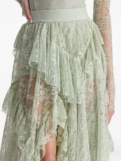Alice And Olivia Ruffled Lace Skirt