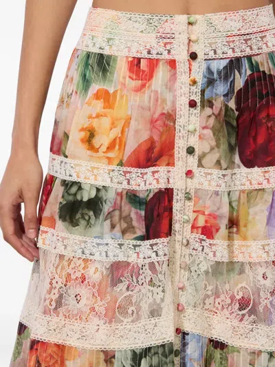 Alice And Olivia Adira Tiered Maxi Skirt In Multi