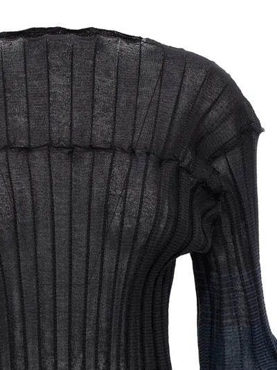 Issey Miyake Blue Asagao Top In Black