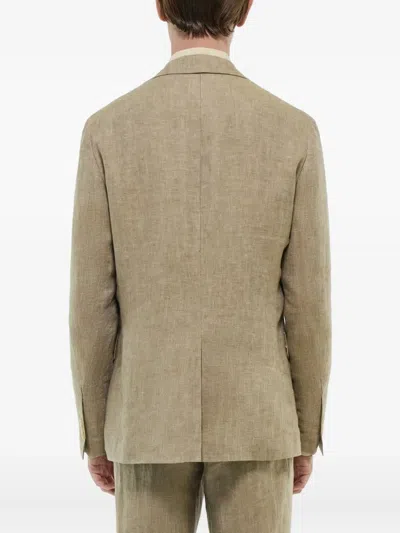 Fursac Linen Single-breasted Blazer In Neutral