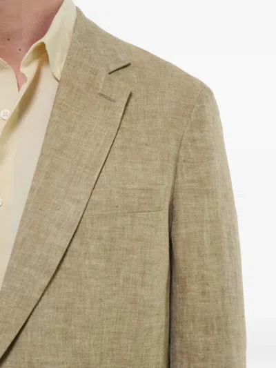 Fursac Linen Single-breasted Blazer In Neutral