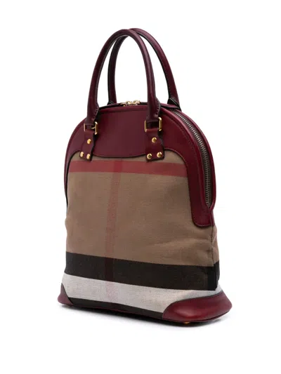 Pre-owned Burberry 2000-2017 Medium Mega Check Canvas Bloomsbury Saddle Satchel