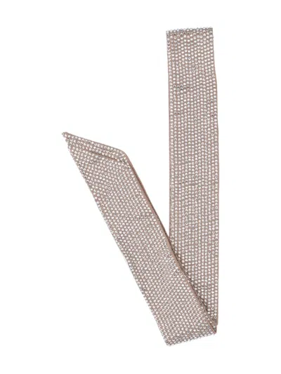 Giuseppe Di Morabito Embellished Scarf With Pointed Ends And Rhinestone Detailing In Gray