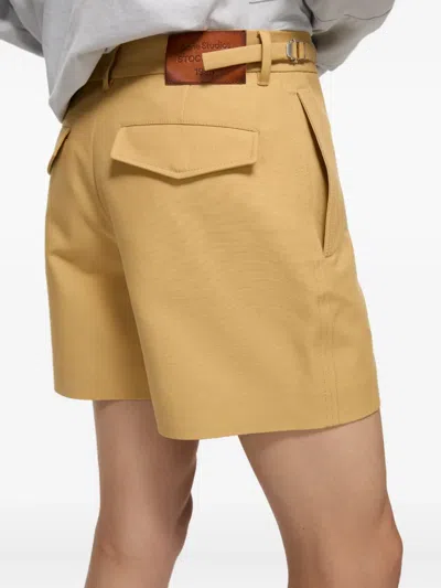 Acne Studios Logo-patch Shorts In Neutral