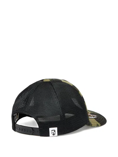 A Bathing Ape Camo Shark Mesh Cap In Neutral