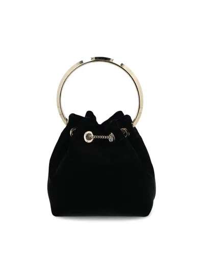 Jimmy Choo Bonbon Handbag With Drawstring Closure And Circular Metal Handle