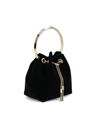 Jimmy Choo Bonbon Handbag With Drawstring Closure And Circular Metal Handle