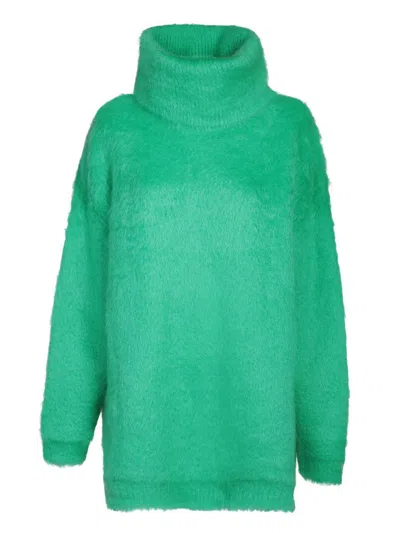 Gucci Mohair-blend Mini Sweater Dress Women In Blue