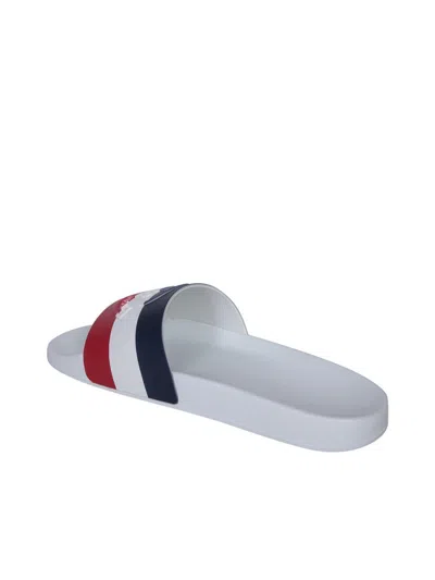 Moncler Basile Embossed Sliders In White