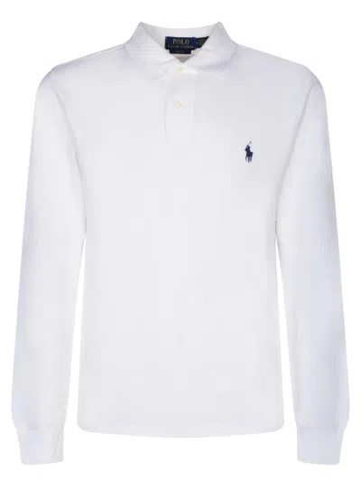 Polo Ralph Lauren White Polo With Classic Collar And Embroidered Pony Logo On The Front In Cotton Man In White