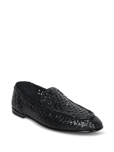 Dolce & Gabbana Man Loafers Black Size 9 Polyester In Black