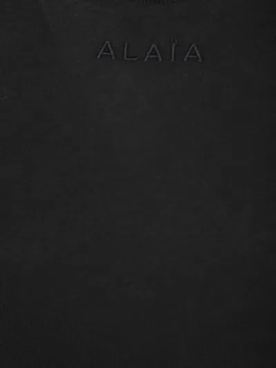 Alaïa Alaia Womens Blanc Noir Round-neck Cotton-jersey T-shirt In Black