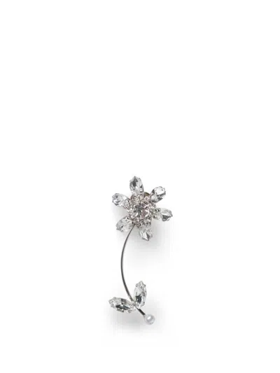 Dsquared2 Silver Crystal Flower Earrings In Silver